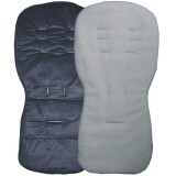 Seat Liner to fit Silver Cross Reflex, Pop or Zest Pushchairs - Black / Lambs Fleece